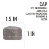 B & K STZ Industries 3/4 in. FIP each Black Malleable Iron Cap 310UPCA-34